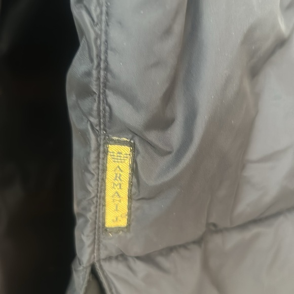 Vintage Armani Jeans by Giorgio Armani Puffer Jacket Collared Black Men's Sz 40 - Picture 12 of 17